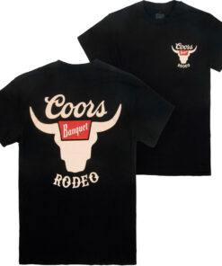 Coors Banquet Rodeo Horns Logo Front and Back Print T-Shirt