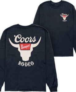 Coors Banquet Rodeo Horns Logo Front and Back Print Long Sleeve Shirt