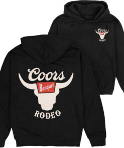 Coors Banquet Rodeo Horns Logo Front and Back Print Hoodie