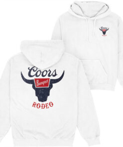 Coors Rodeo Front and Back Logo White Sweatshirt Hoodie