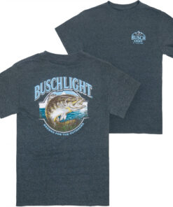 Busch Light Out Fishing Grey Colorway Front and Back Print T-Shirt