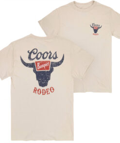 Coors Banquet Rodeo Logo Distressed Front and Back Natural T-Shirt