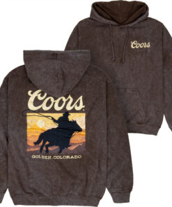 Coors Cowboy Western Sunset Mineral Wash Pull-Over Hoodie