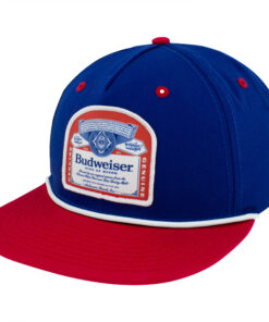 Budweiser Vintage Bottle Label Navy & Red Rope Hat