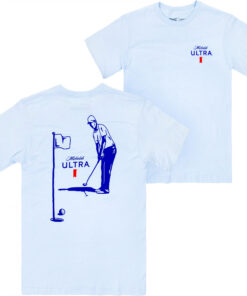 Michelob Ultra Golfing Blue Colorway Front and Back Print T-Shirt