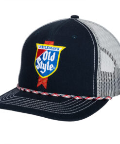 Old Style G. Heileman White and Blue Logo Patch Rope Hat
