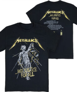 Metallica And Justice For All Track List Front and Back Print T-Shirt