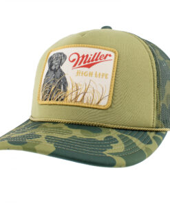 Miller High Life Black Lab Hunting Camo Trucker Hat