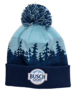 Busch Light Beer Forest Range Jaquard Knit Cuff with Pom Beanie