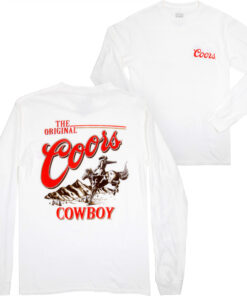 Coors The Original Cowboy Men's White Long Sleeve Shirt