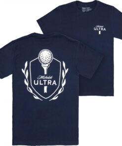 Michelob Ultra Golf Tee Crest Navy Colorway Front Back Print T-Shirt