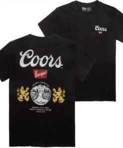 Coors Banquet Can Logo Front and Back Print Black T-Shirt