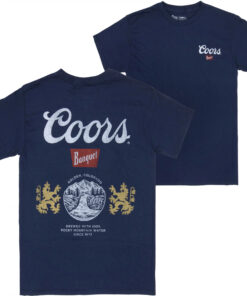 Coors Banquet Can Logo Front and Back Print Navy T-Shirt