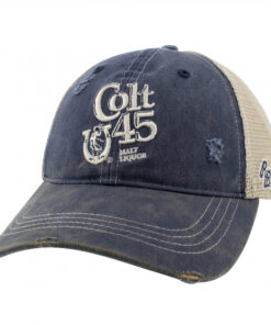 Colt 45 Malt Liquor Distressed Denim Trucker Hat