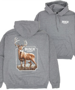 Busch Light Mountain Side Deer Front and Back Print Pull-Over Hoodie