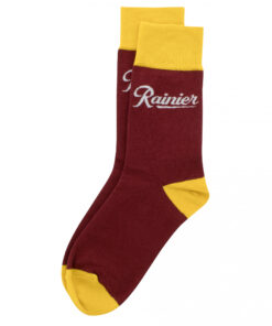Rainier White Logo Two Tone Crew Socks
