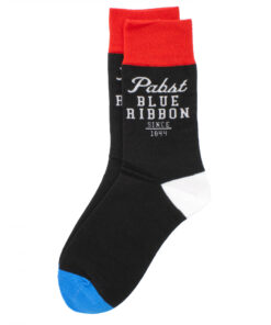 Pabst Blue Ribbon PBR Red White and Blue Crew Socks