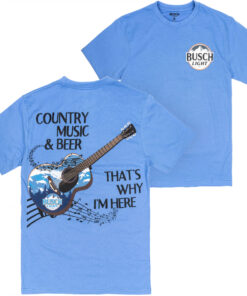 Busch Light Country Music and Beer Front and Back Print T-Shirt