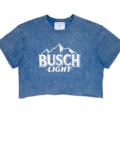 Busch Light Circle Logo Mineral Wash Navy Colorway Women's Crop Top