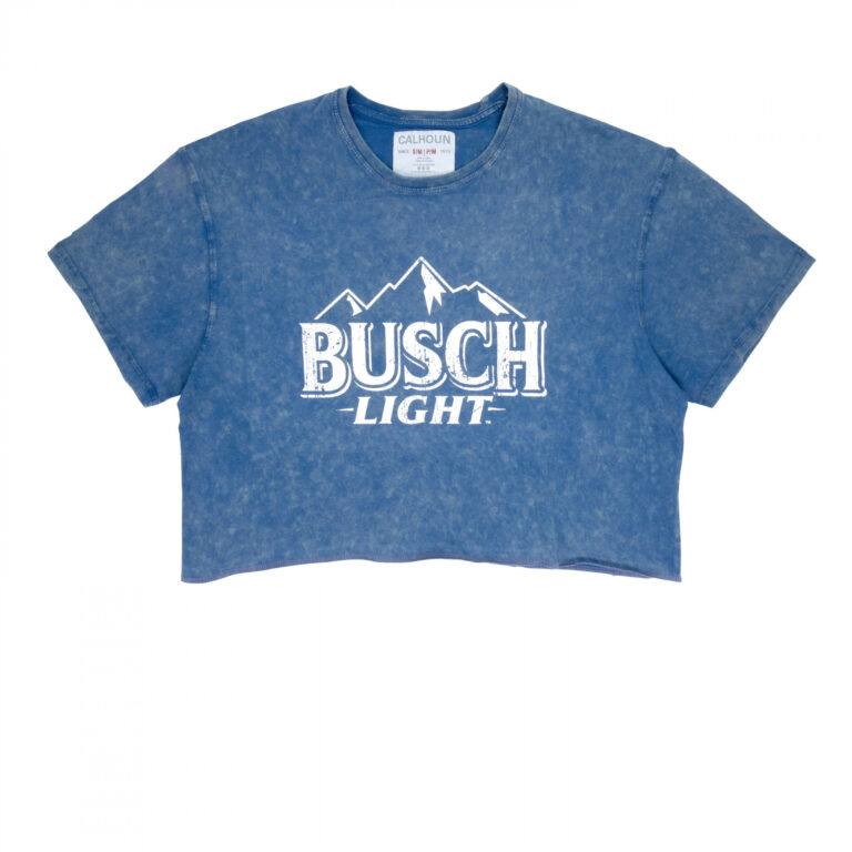 Busch Light Circle Logo Mineral Wash Navy Colorway Women’s Crop Top