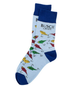 Busch Light Fish Hooks Crew Socks