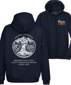 Coors Rocky Mountain Water Front and Back Print Pullover Hoodie