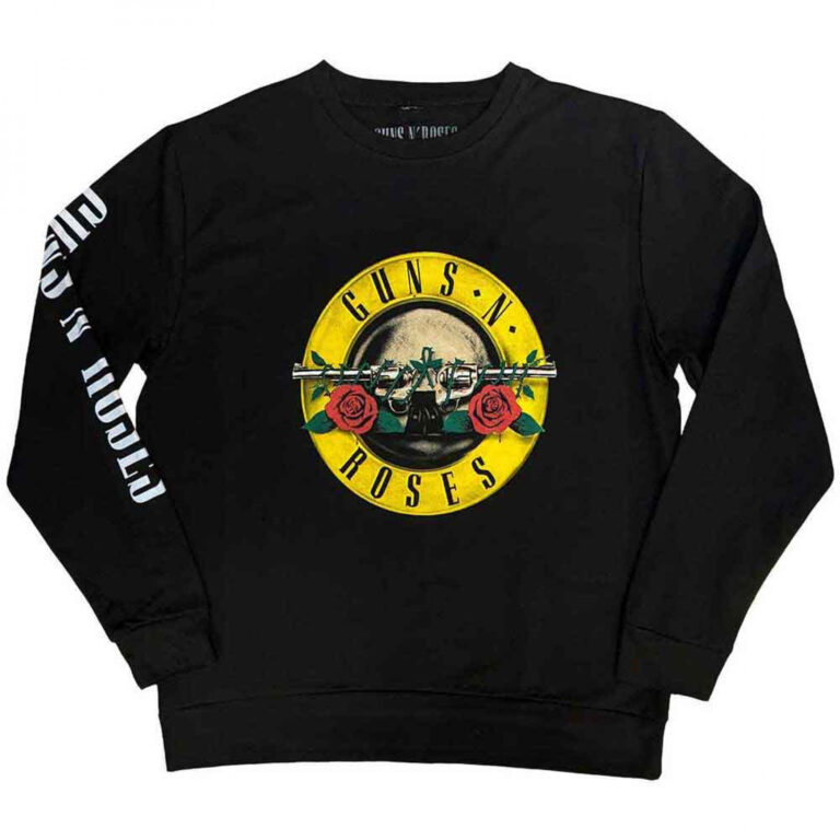 Guns N’ Roses Classic Logo with Sleeve Print Crewneck Sweatshirt