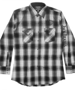 Jack Daniel's Old No.7 Checkered Plaid Button Down Long-Sleeved Shirt