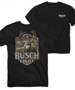 Busch Light Buck Camo Shield Front and Back Print T-Shirt