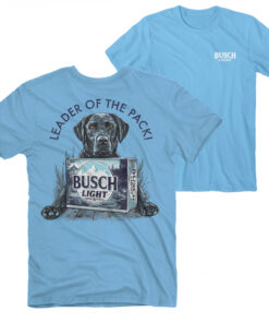 Busch Light Dog Leader of The Pack Front and Back Print T-Shirt