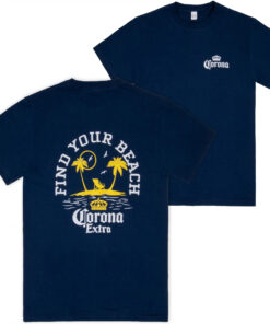 Corona Extra Vintage Palm Tree Island Front and Back Print T-Shirt