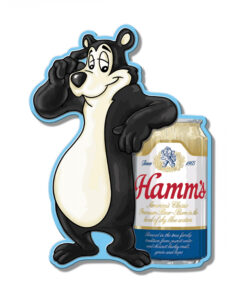 Hamm's Beer with Embossed Bear Tin Sign