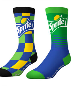 Sprite Checkboard & Lines Adult Crew Socks 2-Pack