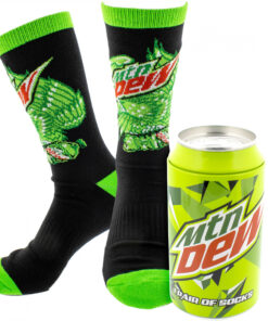 Mountain Dew Green Eagle Crew Socks in a Can