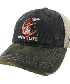 Miller High Life Girl In The Moon Starry Skies Mesh Trucker Hat