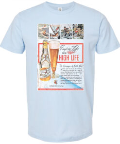 Miller High Life Enjoy Life Vintage Art Blue Colorway T-Shirt