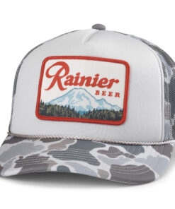 Rainier Beer Grey Camo Mountain Range Patch Foamy Adjustable Hat