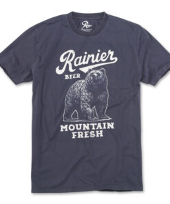 Rainier Beer Mountain Fresh Bear Navy T-Shirt