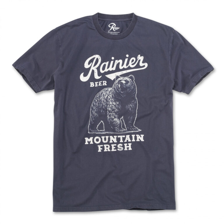 Rainier Beer Mountain Fresh Bear Navy T-Shirt