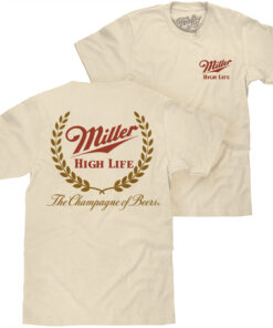 Miller High Life Front and Back Print Tan T-Shirt