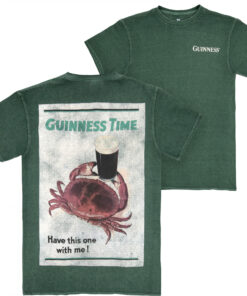 Guinness Time Have This One with Me Crab Gilroy Front and Back Print T-Shirt
