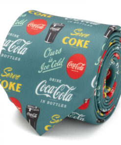 Coca-Cola Repeating Logos Green Neck Tie