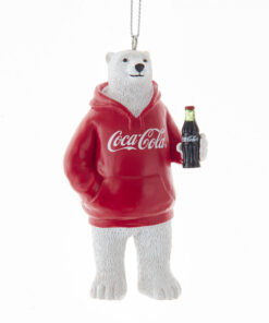 Coca-Cola Polar Bear Wearing Hoodie Holiday Ornament