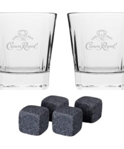 Crown Royal Whiskey Glasses and Whiskey Stone Set