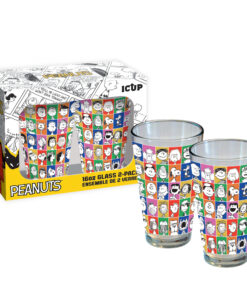 Peanuts Cast Faces Drinking Glass Set 2-Pack 75th Anniversary Edition