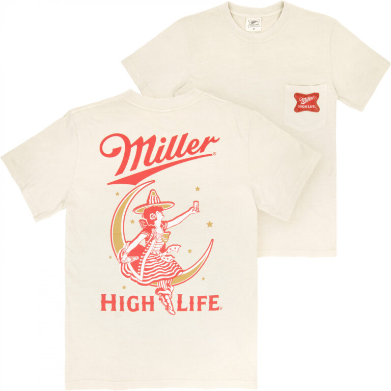 Miller High Life Premium Super Soft Heavyweight Front Pocket Back-Print T-Shirt