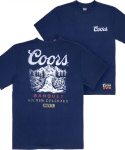 Coors Banquet Mountain Premium Super Soft Heavyweight Front and Back Print T-Shirt