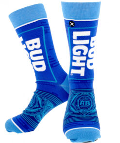 Bud Light Split Bottle and Logo Crew Socks