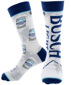 Busch Light Split Can and Logo Crew Socks