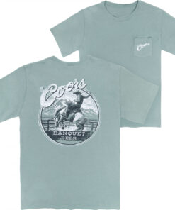 Coors Banquet Beer Colorado Rodeo Front and Back Print Pocket T-Shirt